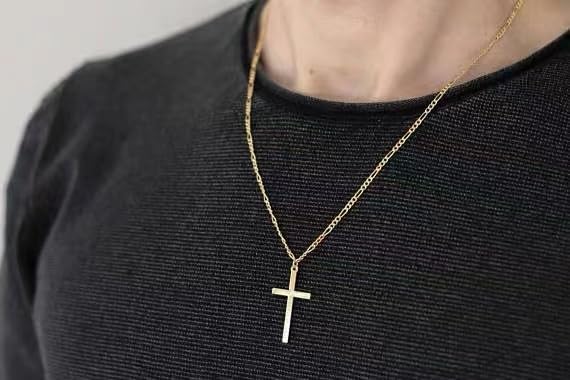 Stainless Steel Cross Necklace for Men Silver Cross Necklace for boy Small Cross Pendant Necklace Simple Jewelry Cross Chain Gifts for Men - Image 5