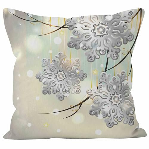 CEVAN Lino Funda Cojín Indio Funda De Cojín Estilo Nórdico Navidad Funda para Cojín De Silla Fundas Almohada Decoracion Fundas para Cojines 1Pcs, 40x40cm