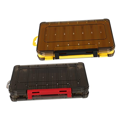 Hemoton 2Pcs Fishing Portable Bait Storage Case for and Accessories Lightweight Organizer with Removable Dividers for Fishing Backpack Vest