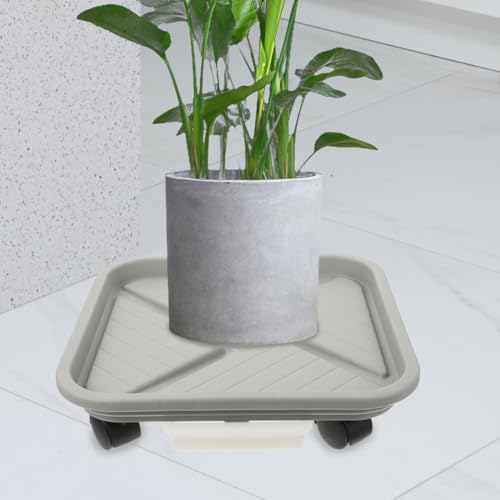Support de pot de fleurs à roulettes avec bac d'eau anti-fuite - 8