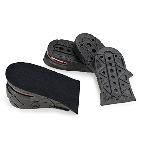 Fodattm Black Adjustable Breathable Increase Taller Shoe Insole Lift Air Cushion Invisible Height Increase Half Elevator Heels Inserts Shoe Pads for Women Men (3 Layer- 2.75