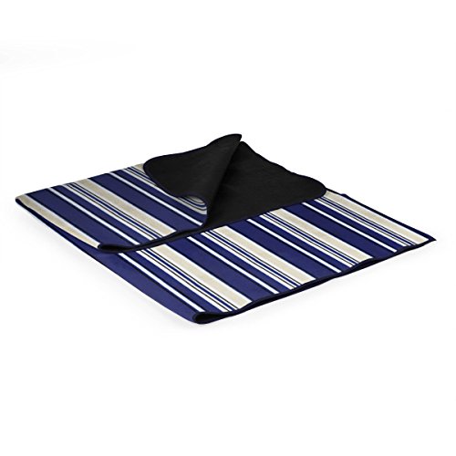 ONIVA - a Picnic Time Brand Outdoor Picnic Blanket Tote XL, Blue Stripe