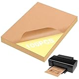 Etiketten Selbstklebend Bedruckbar Kraftpapier DIN A4 (297 x 210 mm, 100 Blatt, Papier, Matt) Selbstklebend, Bedruckbar, Haftend Universal Etiketten, Papier Labels/Haftetiketten, Klebeetiketten Braune