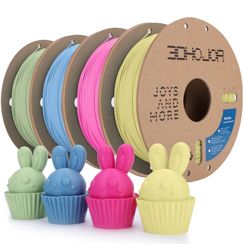 PLA Pro (Plus) Filament 1.75mm, 3D Printer Filament, Cardboard Spool 3D Printing Filament, Dimensional Accuracy +/- 0.03 mm-4 Pack Magenta+Matcha Green+Haze Blue+Almond Yellow