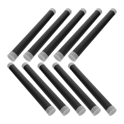 TOPBATHY Lot de 10 Tubes Cylindriques en Plastique Noir Pp Diamètre 30 Mm Longueur 300 Mm avec Bouchon Pe, Tubes D’expédition et Rangement pour Affiches, Documents et Loisirs Créatifs,