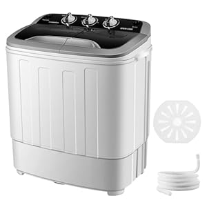 Portable Washing Machine Mini Compact Twin Tub 18lbs Portable Washer and Dryer Combo (10.5Lbs) & (7.5Lbs) Built-in Gravity Drain for Camping Apartments, Dorms, College, RV’s and Small Spaces