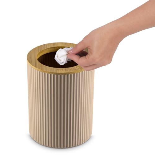 Image of Freelance Portofino ABS Dustbin for Home, Cappuccino - Open Tabetop /Counter Top Table Bin - For Kitchen /Bathroom /Bedroom /Office /Washroom /Toilet - Small Size Garbage /Waste /Dust Bins /Dust Bin /Trash Can