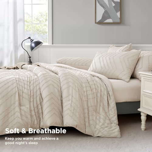Themelove Beige Tufted Boho King Size Comforter Set — view 4