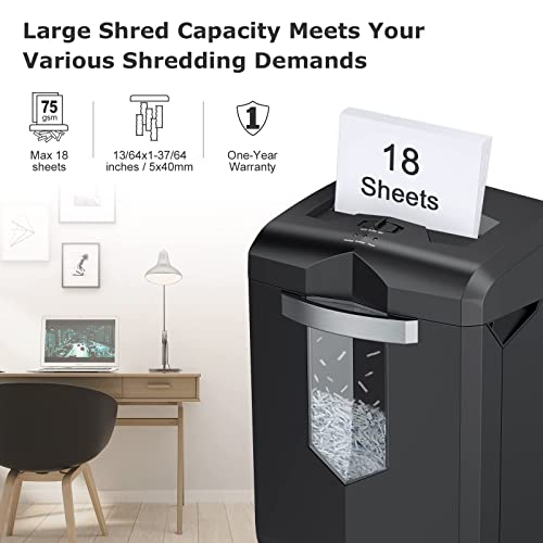 Bonsaii Paper Shredder, 18-Sheet 60-Minutes Paper Shredder For Office Heavy Duty Cross-Cut Shredder With 6 Gallon Pullout Basket & 4 Casters, Jam-Proof High Security Mail Shredder For Home Use(C149-C) #TOP3