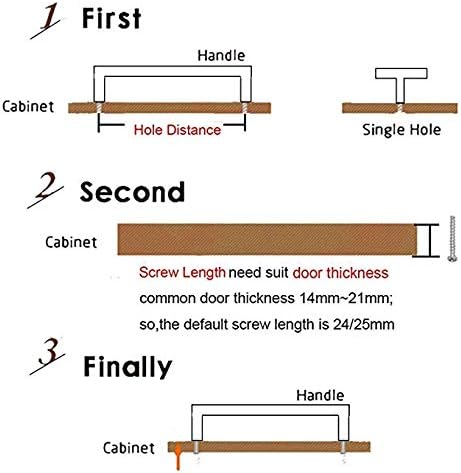 Miniatura 6 de MaxLLTo - Tiradores de acero inoxidable para armario de cocina (2 unidades, 5.9 in), color plateado