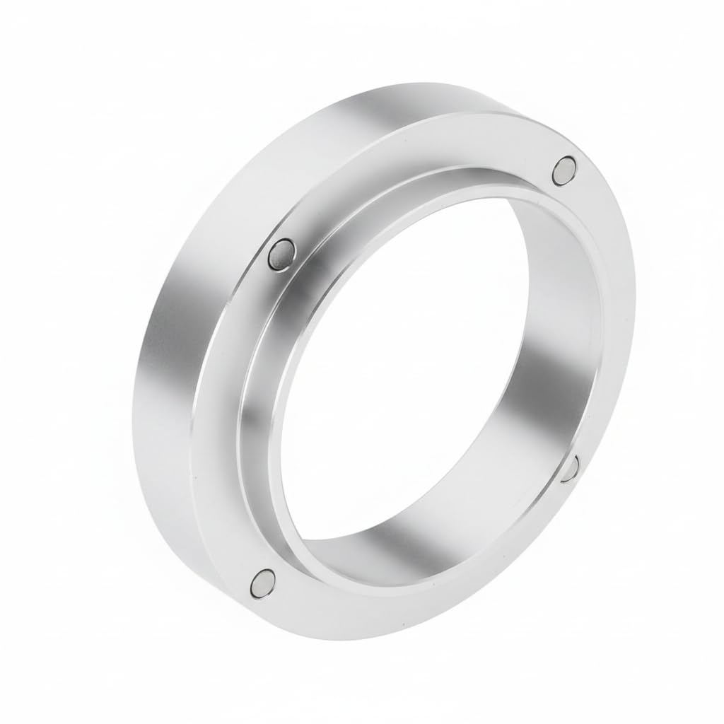 Anillo Dosificador Café 58mm Magnético Embudo Dosificador de Aleación de Aluminio Compatible con Portafiltro 58mm Espresso para Cafetera Espresso, Antisalpicaduras, Fácil de Usar y Limpiar