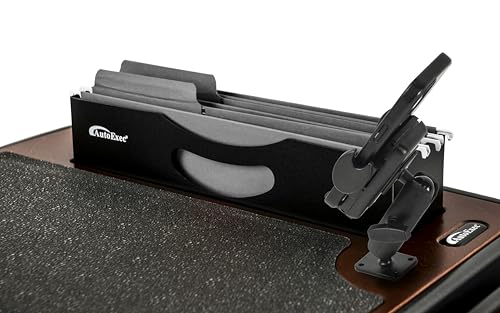 Image of AutoExec AE-FMEF-PM-21M Efficiency FileMaster Car Desk for Your Vehicle Workstation and Mobile Office, Mahogany with Phone Mount | Vehicle Workstation, Mobile Office, Phone Mount