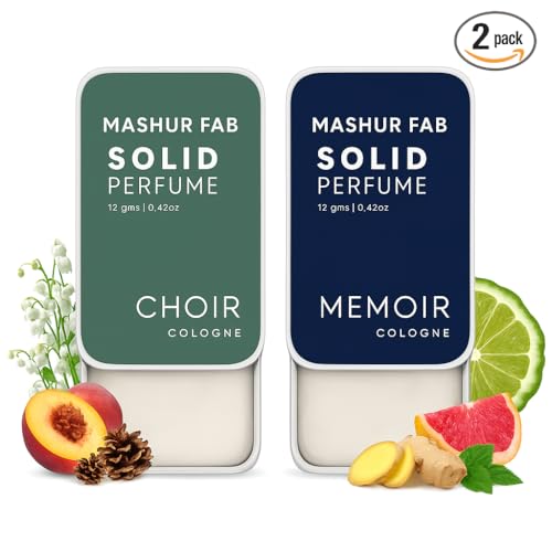 Image of Solid Perfume Combo - Soiree & Antonia | 2-Pack Alcohol-Free Natural Cologne | Long-Lasting Fragrance for Men & Women | Citrus, Floral & Woody Notes | 12g Each (Pinecone, Grapefruit)