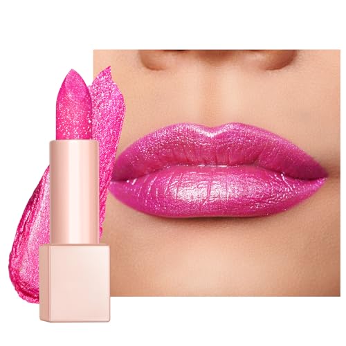 OULAC Diamond Lustre Lippenstift Rosa, Hochpigmentierter Lipstick mit Feine Textur und Lang Anhaltende Feuchtigkeitsspendende Formel, Auffälliges Lippen-Makeup, Vegan (D02) Sparkle Sensation