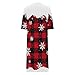 Women's Christmas Zipper Robes 3/4 Raglan Sleeve Loose Nightgown Slit Side Loungewear Dress Housecoat with Pockets