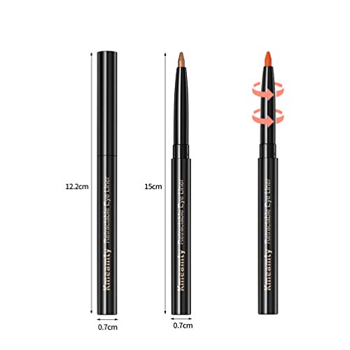Kmeamty Gel Eye Liner Pencil Set, 12 Colors Retractable Long-Lasting Smooth Waterline Eye Liner Lip Liner Eyeshadow - Vegan, Cruelty Free #TOP6