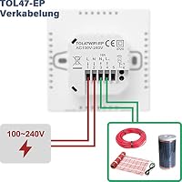 Beok 2er-Pack Thermostat Heizung Smart Thermostat Fussbodenheizung Digital Raumthermostat WiFi-Thermostat für Elektrische Fußbodenheizung Kompatibel Alexa,Google Home 16A TOL47WIFI – Ansicht 4