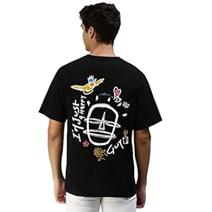 Veirdo Oversize, Loose Fit, Drop Shoulder, Baggy Fit, Pure Cotton Round Neck Latest Graphic Printed T-Shirt for Men (Available in Black & White Color)
