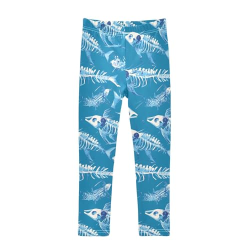 Dead Fish Skeletons Kids Baby Girls Cotton Leggings Comfortable Full Length Leg Yoga Pants Gym