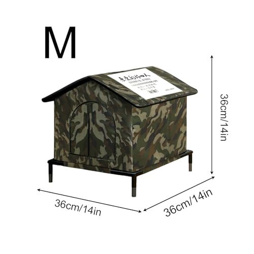 Katzenhaus für den Außenbereich, wasserdicht, isoliert, faltbar, Hundebett, für kleine Haustiere, drinnen und draußen, Garten, Hof, Balkon, Flur, Garage-5