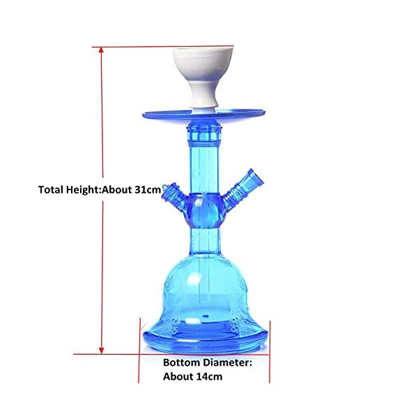 GEUKO Led-Licht Acryl Wasserhaarige Cachimba Shisha-Pfeife Nargile Narguile Mit Chicha-Kunststoffschlauch Keramik-Aromen… – Bild 3