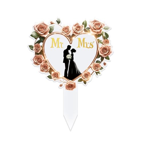 DIELOVEHUA Décorations de Gâteau de Mariage, Décoration de Gâteau de Mariage en Acrylique, Cake...