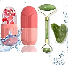 Jade Roller & Gua Sha Stone Set with Ice Roller for Face Massager, Guasha Facial Tool & Gua Sha Stone for face, Facial Ice Roller & Ice Massager for Face, Jade Roller for Face Massager