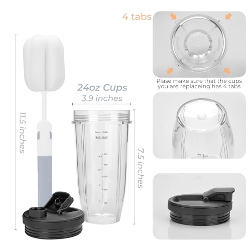 2 Pack Copas de Licuadora para Ninja 24oz miniatura 3