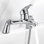 Mitigeur de bain et douche, robinet de douche moderne rond monobloc simple avec bec de baignoire, laiton massif, chromé, sortie 1/2'', centres 180 mm