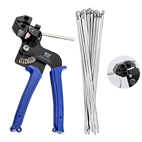 100 Pièces Serre-Câbles Inox Electriques, Serre Cable Acier Pince Collier, 4,6x300mm Attache Cable, pour Lien de Serrage, Pistolet à Attache en Acier...