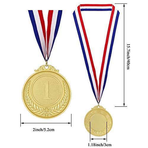 15 Pieces Gold Medals -Metal Medals For Awards,Olympic Style Winner Award Medals With Neck Ribbon For Competitions, Sports, Spelling Bees, Party Favors, Beer Olympics, For Kids Adults, 2Inches #TOP2