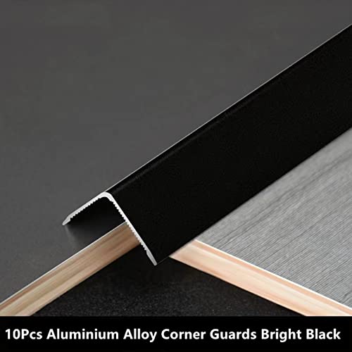 Image of Aluminium Alloy Metal Corner Guards 10 Pcs Wall Corner Protector 1.6 inch x 1.6 inch x 48 inch Wall Corner Protection Decoration Black Pack of 10 Corner Guards 20 Ga /1 mm Thickness
