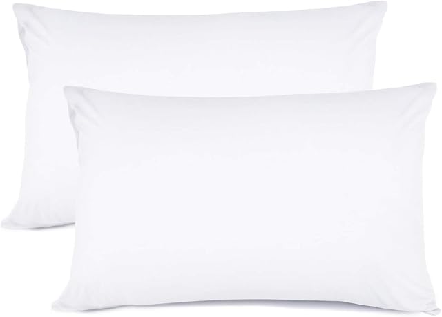 Hachette 100% EGYPTIAN COTTON PAIR OF PILLOWCASES 200 THREAD COUNT (White)