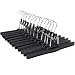 JS HANGER Metal Slack Hanger 12.6" clamp with Anti-Slip Coating for Pants and Skirts, 12-Pack