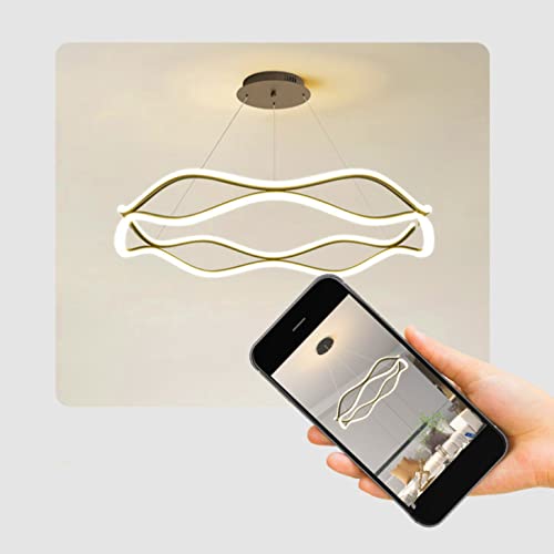 Dolria 39Inch Led Chandelier Modern Ring Light Pendant Lighting Fixture Dimmable Ceiling Light Lamp With Remote Control Chandeliers For High Ceiling Living Room Dining Room Foyer Aluminum Light #TOP1