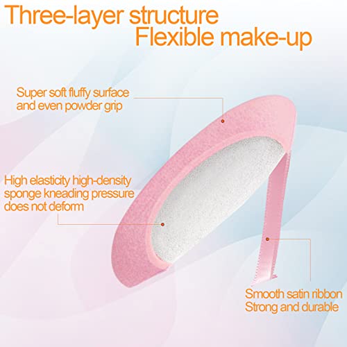 Aphrordity 2 Pcs Triangle Velvet Puff Makeup Multifunctional Borlas De Maquillaje For Under Eye Powder Puff For Wet And Dry Use.black & Pink #TOP4