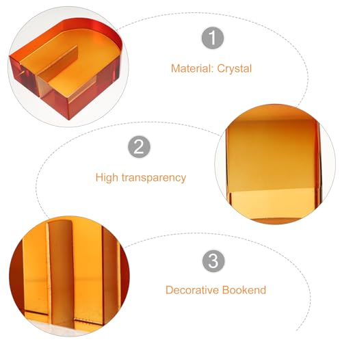 Serrage-Livres en Cristal Orange Idée Cadeau Raffinée Décoration Bureau