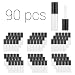 Case of 90 packs, Empty Plastic Clear Lip Gloss Tubes Lip Balm Bottle Container Black Transparent 1.2ML Makeup Tool for Women (90 pcs, Black)