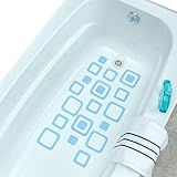 SlipX Solutions Adhesive Square Safety Treads Add Non-Slip Traction to Tubs, Showers & Other Slippery Spots - Design Your Own Pattern! (21 Count, Reliable Grip, Blue)