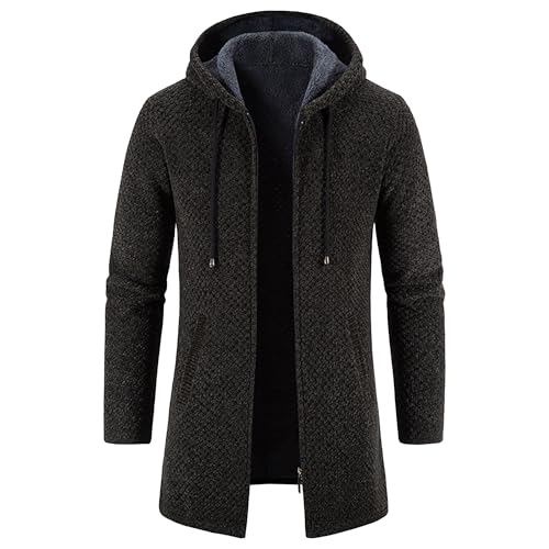 Cardigan à capuche en tricot homme zippé pour contrer le froid au quotidien
