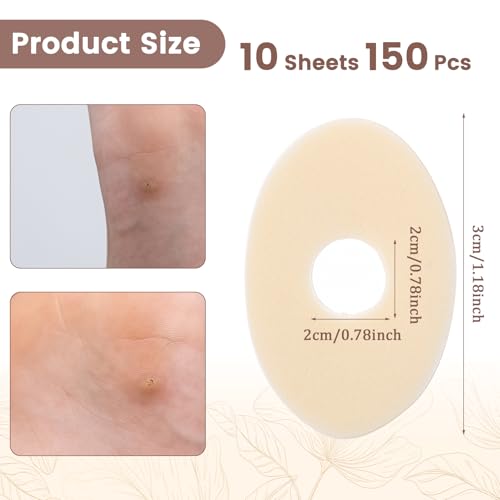 WLLHYF 150 Pcs Corn Cushions for Feet Self-Adhesive Callus Pads Latex Sponge Foot Care Cushions Toes Corn Protect Pads Soft Foot Stickers for Men and Women
