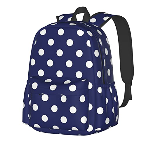 Sac à dos 17 pouces bleu à pois pour ordinateur portable d'adolescent et lycéen