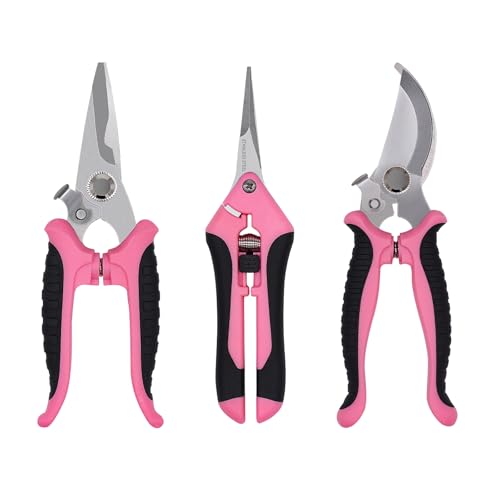 Pruning Shears Gardening Scissors Tools: 3pcs Outdoors&Indoor Garden Clippers, Rose Snips, Plant...