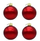DARO DEKO Weihnachts-Kugel XXL Ø 20cm - 4 Stück rot matt