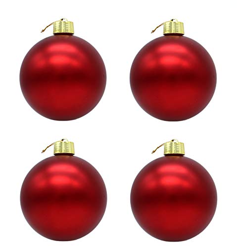 DARO DEKO Weihnachts-Kugel XXL Ø 20cm - 4 Stück rot matt