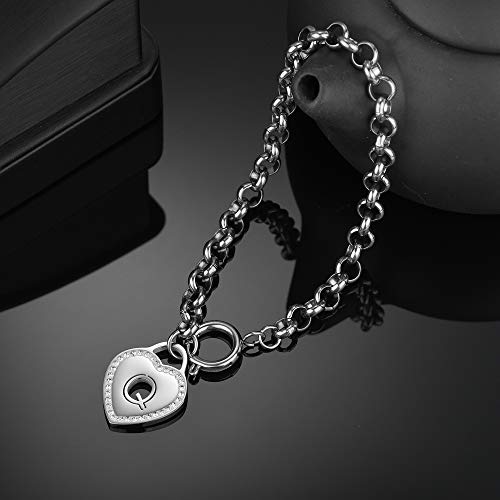 Image of CaleesLLC Letter A to Z Initial Charm Bracelet Adjustable Stainless Steel Anklet Personalized Wrist Link for Women