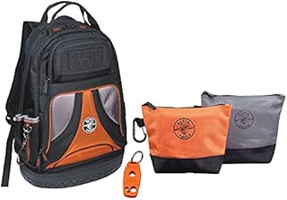 Klein Tools 80038 Backpack Tool Kit, Tradesman Pro Backpack, Zipper Tool Bags, and Magnetizer, 4-Piece