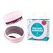 DETANGLING TRAVEL HAIR BRUSH ALL-IN-ONE WITH COMPACT MIRROR CASE- On The Go Travel Size Brush - Superior Detangler - Women and Kids - Gift idea - Milk+Sass Macaron for Hair, ROSE PETAL
