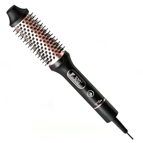 Image of CINOSTAR Updated Version Heated Round Brush for Blowout Look Volumizer, 1.5 inch Styler Tool, 6 Temps Ionic Thermal Brush, Fast Heating, Dual Voltage for Travel, Peach