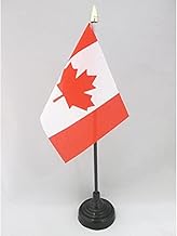 AZ FLAG - Canada Table Flag 4'' x 6'' - Canadian Mini Desk Flag 100% Polyester 15 x 10 cm - Office Banner with 10'' Pole - Golden Spear